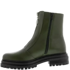 Savita Green Leather Zip-Up Ankle Boots<Carl Scarpa