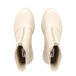 Savita Off White Leather Zip-Up Ankle Boots<Carl Scarpa Best