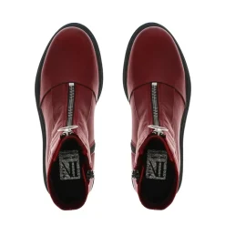 Savita Red Leather Zip-Up Ankle Boots<Carl Scarpa Hot