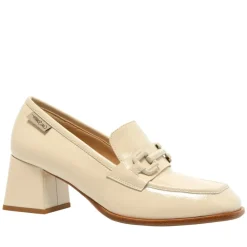 Senso Off White Leather Block Heel Loafers<Carl Scarpa New