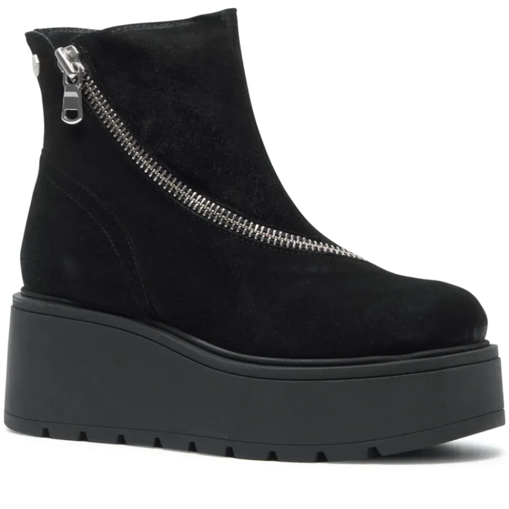Serpentina Black Suede Ankle Boots<Carl Scarpa Clearance