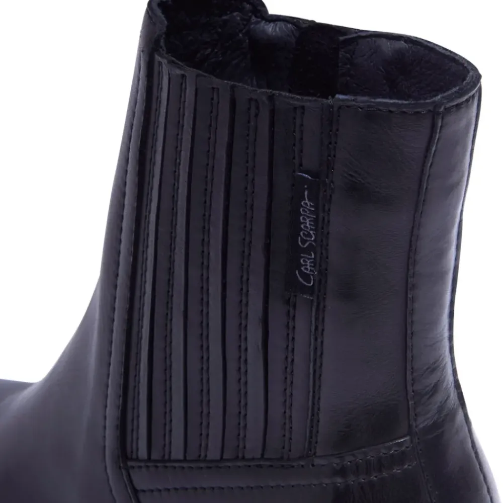 Trepani Black Leather Ankle Boots<Carl Scarpa Hot