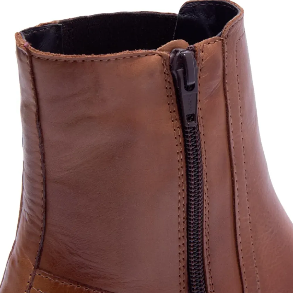 Trepani Tan Leather Ankle Boots<Carl Scarpa Online